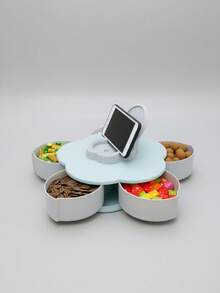 Organizador de botanas en forma de flor con 5 compartimentos y soporte para celular - Multicolor - Ver 9