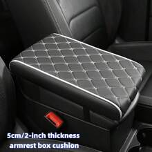 1pc 5cm/2-Inch Thick Car Armrest Pad, Thickened Pad For The Central Armrest Box, PU Leather Material, Beautiful And Generous Star Pattern, Solving The Problem Of Pets Damaging The Car Interior, And Traveling Happily - one-size - View 3