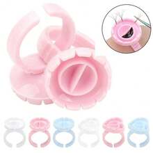Wholesale 50/100Pcs Disposable Eyelash Glue Fan Cup Rings Holder Container Tattoo Pigment Eyelash Extension Tools Lash Supplies - Multicolor - View 4