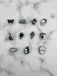 11pcs/Set Cartoon Pattern Charms, Suitable For Halloween Gifts, Personalized Free Combination DIY Decoration, Holiday Gifts