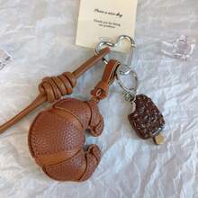 Porte-clés croissant INS, charm créatif pour sac, porte-clés de voiture