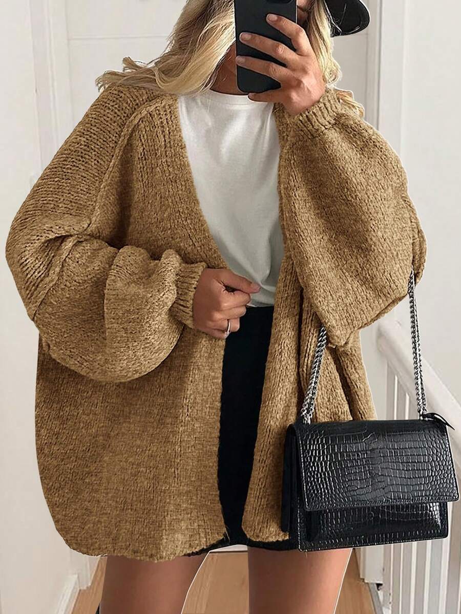 Women's Oversized Cardigan Fall Long Lantern Sleeve Knit Cardigan Lightweight - Lạc đà hoa - Xem 1