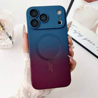 Compatible With IPhone 17 Pro Max, 17 Pro, 17 Air, Fashion Gradient Silicone Matte Magnetic Phone Case, Compatible With IPhone 17, 16, 15, 14, 13, 12, 11 Pro Max Plus, 16E, Christmas Gift, Winter Gift