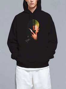 Blonde Graphic Tee, Menswear Crew Neck Rap Streetwear Hooded Sweatshirt, Unisex Casual Regular Fit Cotton Tops, Good Vintage Hip-Hop BRetro Apparel, Men Round Neck Y2K Music Graphic Tees - 黑色 - 查看 1