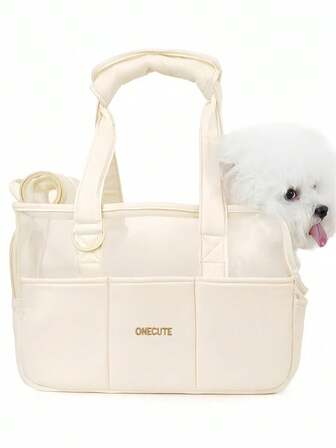 1 Beige Large-Capacity Portable Pet Bag, Multi-Functional Foldable Pet Carrying Bag, Comfortable And Breathable, With A Large Pocket And Soft Edges. It Is Suitable For Domestic Pets Such As Dogs, Cats, Rabbits, Dutch Pigs Or Capybaras. It Is Suitable For Outdoor Outings, Veterinary Visits, Travel, Home Use, Car Use Or Going Out To Play And Other Occasions. It Is Suitable For Christmas Gifts, Holiday Gifts, And Gifts For Friends