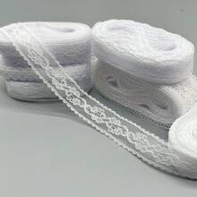 Cuộn ruy băng viền vải ren trắng 7 kiểu 70M, ren thêu thủ công dùng để may vá, đồ thủ công tự làm, trang trí váy cưới và tiệc sinh nhật - Nhiều màu - Xem 2