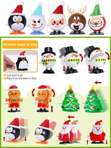 1/6/12/24 Stücke zufälliger Stil Weihnachts-Aufziehspielzeuge - Weihnachtsstrumpf-Füllungen - Weihnachtsbaum Weihnachtsmann Uhrwerk Spielzeug - Sortiment für Partybevorzugungen & Geschenktüten-Füllungen - Klassengeschenke - Karnevalsspielpreise