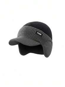 Ultimate Winter Warm Knit Hat Beanie With Brim & Ear Flaps - Super Soft Thermal Lined, Windproof & Water-Resistant Unisex Cap For Men & Women - Perfect For Outdoor Skiing, Hiking, Trekking & Daily Urban Fashion - Made With Premium Merino Wool