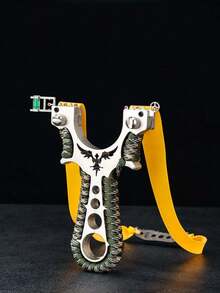 1 Set High Power New Slingshot For Outdoor Hunting, Includes Slingshot And Rubber Bands (Rubber Arrow Color Is Random, No Infrared Sight Included, Please Refer To Actual Received Item)