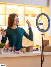 Aro Luz LED 10 Pulgadas Tripie 1m a 2m Celular Cámara Iluminación Profesional 3 Modos 10 Niveles Brillo - Tricolor - Ver 4