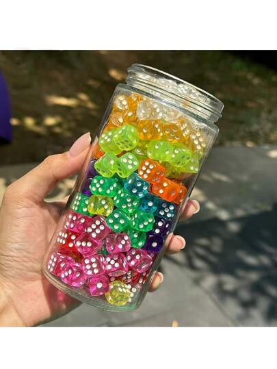 20/36 st. transparenta färgglada nya tärningsmodeller små tillbehör, akryltärningsset med färgade kärnor, transparenta godisfärgade multifunktionella för party- och actionspel - polyedrisk form