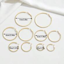 1 Pair Minimalist Rhinestone Embellished Exaggerated Large Hoop Earrings, Fashionable Geometric Circle Pendant Earrings For Women