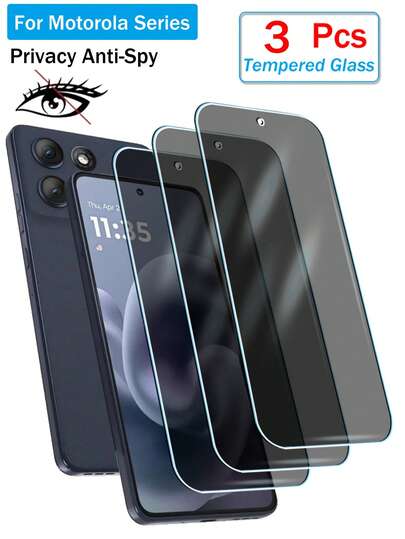 3 件装隐私钢化玻璃屏幕保护膜适用于摩托罗拉 Moto Edge 20 30 50 60 Neo G G100 Pro G86 G56 G35 G45 G75 G55 G64 G06 G05 G15 G24 G84 G54 G23 G32 G52 G82 G34 G13 G14 G53 G22 G51 G60 G51 G40 G62 G50 G42 G41 G40 G31 G30 G73 G72 G71 E15 E14 E12 E32 E22 E7 E20 Stylus Power Play 2025 2024 2023 防窥透明胶保护玻璃