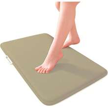 Bluelander Tapete de Baño Antiderrapante Foam, Espuma Viscoelástica Gruesa, Alfombrilla de Baño Antideslizante de Terciopelo, Absorbente y Suave para Todo Hogar (Beige, 1 Pieza) - Beis - Ver 10