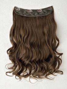 20英寸女士长款波浪卷发夹式接发，金色带深棕色挑染 - 摩卡棕 - 查看 5