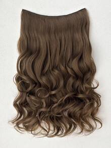 20英寸女士长款波浪卷发夹式接发，金色带深棕色挑染 - 摩卡棕 - 查看 6