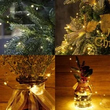 Luces de hadas de 8 modos, luces de decoración de árbol de Navidad de alambre de cobre verde, con control remoto, luces con forma de estrella para jardín, patio, fiesta al aire libre, boda, camping, Navidad, Acción de Gracias, cumpleaños, vacaciones, decoración de Halloween - Enchufe USB - Ver 6