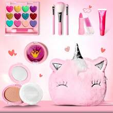 Maquillaje para Niñas-11 pcs, Kit De Maquillaje De Simulación No Tóxico, Set de Maquillaje para Niñas, Juego de Cosméticos de Juguete, Regalos para Niñas, Apto para Niños - 1 - Ver 10