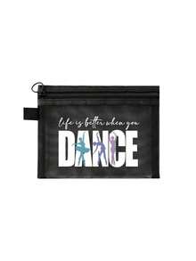 Mesh Cosmetic Bag With Dance Theme Pattern,Red Air Cushion Storage Portable Storage Bag,With The Letters "Dance" And Creative Patterns Of Dancing Girls,Makeup Bag, Skincare Bag, Travel Essentials, Dormitory Supplies, Gift For Women,Gift For Dance,Wedding Bride Gifts, Mother Gifts, Birthday Gifts,Dancers, Girls, Women Storage Bag, Gifts For Friends And Dance Teacher, Bathroom Storage,Lip Oil And Cosmetics Storage Bag.