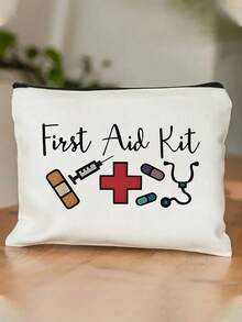 Neue tragbare Aufbewahrungstasche - Mini Kosmetiktasche, Kulturbeutel, Erste-Hilfe-Set, Reiseaccessoires, tragbare Reise-Kulturtasche mit Reißverschluss, Strand-Kulturtasche, bedruckte Aufbewahrungstasche, Datenkabel-Aufbewahrungstasche, der Luftfahrtstandard-konformen Kosmetiktasche; kann Medikamente, Erste-Hilfe-Artikel usw. aufbewahren.