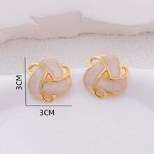 1 par de pendientes florales dorados de acero inoxidable chapado elegantes y de moda