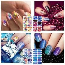 12 Sheets Nail Polish Strips Self Adhesive Gel Nail Stickers Full Nail Wraps For Women Girl Graffiti Gradient Starry Sky Nails Design Gel Strips Manicure Nail Art Accessories - 什錦 - 查看 5