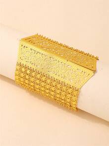 1pc 22K Gold Plated Women's Jewelry Bracelet, Openable, Suitable For Bride, Wedding, Party, Festival, Daily Wear