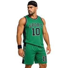 Men's Adult Sports Set: T-Shirt With Basketball Shorts - Sport Verde - View 2