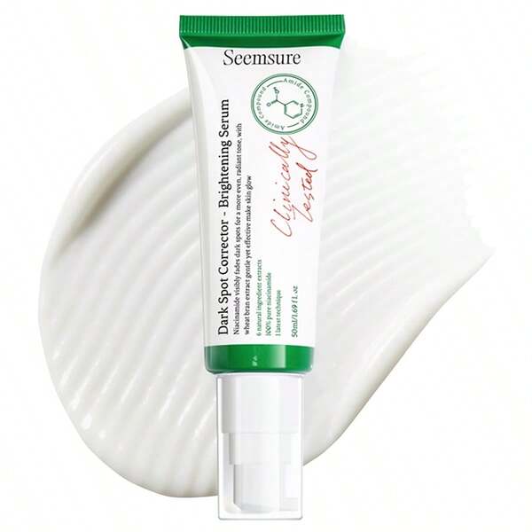 seemsure Dark Spots Corrector Brightening Face Serum 50ml, Niacinamide Essence Facial With Deep Moisturizing Hyaluronic Acid Anti Aging Wheat Bran Whitening Papaya For Wrinkles Fine Lines Freckle Women Men Skincare