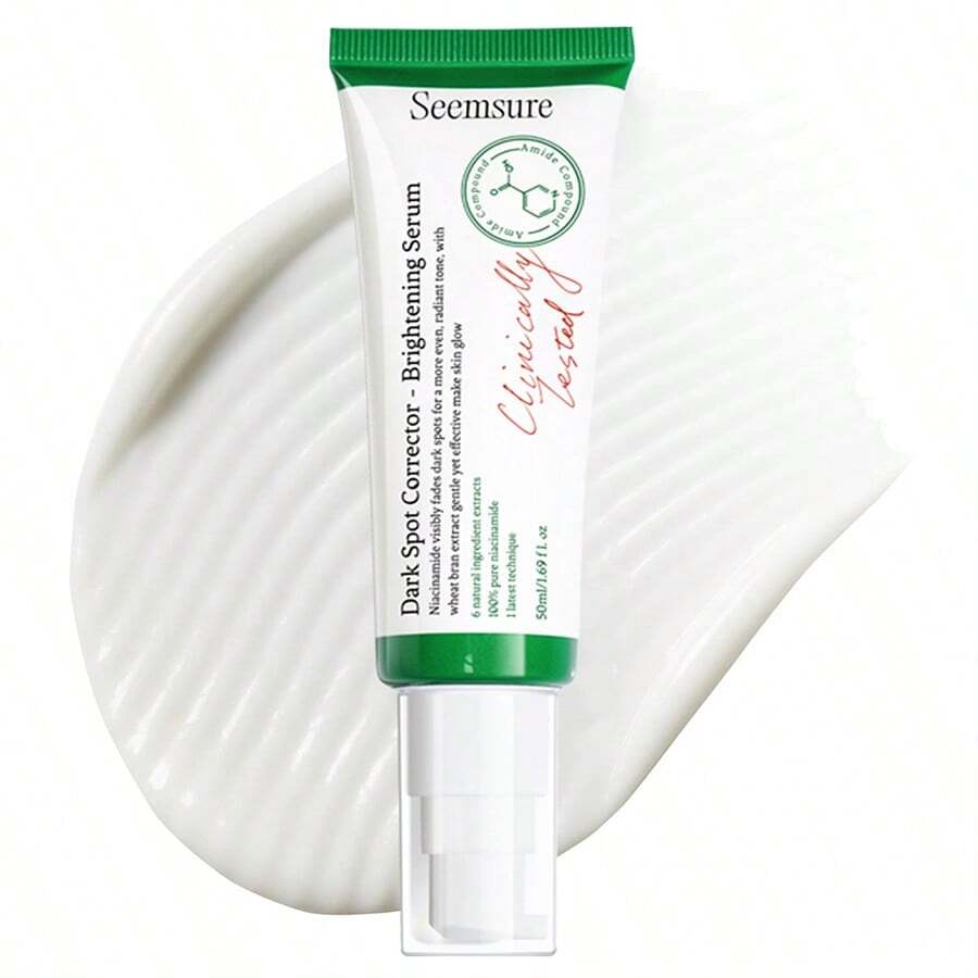 seemsure 50毫升亮白淡斑精华液，烟酰胺精华，深层补水，玻尿酸，抗衰老，小麦麸皮美白，木瓜提取物，有效淡化皱纹、细纹和雀斑，男女皆宜