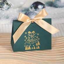 5PCS/10PCS Christmas Bell Snowflake Printed Candy Gift Box,Christmas Treat Boxes Candy Bags, Holiday Party Treat Cookie Goodie Snack Gift Packaging,Christmas Goody Gift Boxes - Wave Cover - View 9