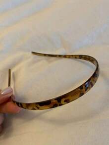 2pcs 38cm/14.96in Circumference Brown & Gray Glossy Leopard Print Elastic Headbands, Minimalist Solid Color, Fashion Versatile, Elegant Accessory For Daily, Casual, Party, Commute, Vacation, Hairstyling, Makeup, Outfit Matching Hairband Head Accessories - Nhiều màu 5 - Xem 3