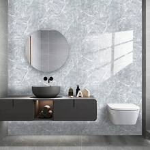 1 Roll Gray Faux Marble Texture Self-Adhesive Wallpaper, PET Aluminum Foil Material, Removable, Waterproof, Oil-Resistant, Heat-Resistant, Easy To Cut And Install, Size: 15.74/23.62/31.5 Inches Wide, Suitable For Kitchen Backsplash, Living Room, Dining Room, Bathroom Wall Protection And Decoration, As Well As Cabinet, Table, Countertop, Refrigerator, Furniture Renovation And Transformation. - Grey - View 10