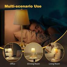 1 pieza Lámpara LED portátil inalámbrica para mesita de noche, control táctil, recargable por USB, 3 colores ajustables, luz de protección ocular, adecuada para estudio, dormitorio, sala de estar, comedor, cafetería, hotel y otra iluminación decorativa ambiental, 2 colores disponibles - Varios - Ver 6