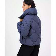 BCBGMAXAZRIA Women's Short Diamond Puffer Coat | - Smokey Blue - View 2