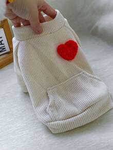 1 pieza Ropa para mascotas, Lindo atuendo para perros/gatos pequeños, Suéter de cuello redondo cálido y cómodo para otoño/invierno