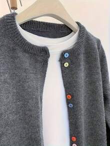 ii Stylish Colorblock Button-Up Knit Cardigan Sweater
