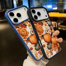 Funda de teléfono anti-caída, ultra delgada, transparente y colorida, compatible con iPhone 17 Pro Max, 16, 16e, 15 Plus, 14, 13, 12, 11, XS Max, XR, con diseño de flores de otoño, resistente a los arañazos y no amarillento, de alta calidad y material duradero, como regalo para usuarios de smartphone - Azul - Ver 8