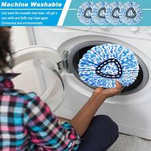 2 Pack Spin Mop Replacement Heads, Microfiber Refill Pads Compatible With 2-Tank RinseClean System, Triangle Mop Heads For Hard Floor Cleaning - 8 件裝 - 查看 6