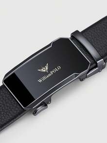 WilliamPOLO Genuine Leather Belt For Men, High-End Brand Trouser Belt With Automatic Buckle, Suitable For Young Business Men - Adjustable Length - Multicolor - View 9