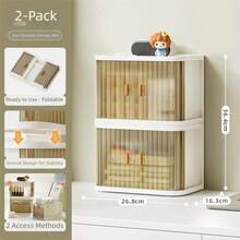 1 pieza Caja de almacenamiento de escritorio con persiana enrollable navideña - Organizador de oficina apilable, a prueba de polvo y humedad, adecuado para baño/cocina/sala de estar/oficina/estudio, se puede usar para almacenar libros/artículos de papelería/suministros de oficina/artículos varios diarios