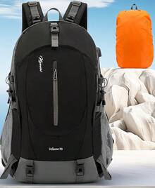 Mochila Senderismo, Mochilas Impermeable de 50L Gran Capacidad, Mochila de Camping para Hombre y Mujer, Mochilas con Múltiples Bolsillos para Montañismo, Escalada, Viaje al Aire Libre - Negro - Ver 13
