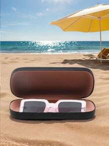 Printed With Flowers And Letters A-Z Elegant Personalized Black Glasses Case For Men & Women - Hard Shell Eyeglass Protector With Wear-Resistant Soft Lining, Suitable For Prescriptions Eyeglasses And Various Eyeglasses Accessories For Women- Portable Myopia & Glasses Organizer For Travel & Daily Use,Birthday Party Gifts(Except U Q X)