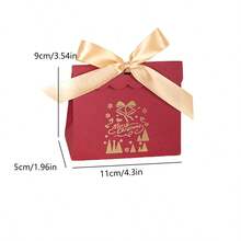 5PCS/10PCS Christmas Bell Snowflake Printed Candy Gift Box,Christmas Treat Boxes Candy Bags, Holiday Party Treat Cookie Goodie Snack Gift Packaging,Christmas Goody Gift Boxes - Wave Cover - View 3