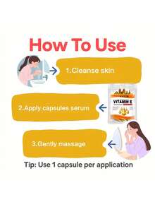 维生素E深层保湿胶囊精华，补水柔滑肌肤，蕴含植物角鲨烷、维生素C，深层补水亮肤精华（18粒/30粒/50粒/60粒/90粒） - 金色 - 查看 12