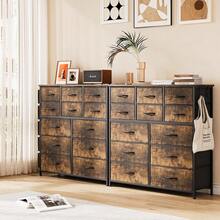 12 Drawer Dresser,Fabric Dresser For Bedroom,Tall Vertical Chests Of Drawer,Storage Drawer Organizer Unit With 5 Side Pockets & 2 Hooks,Metal Frame,Wooden Top For Clothes Living Room Hallway Entryway - Marrón - Ver 9
