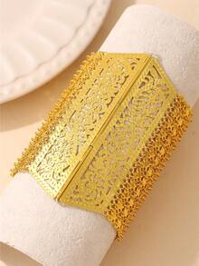 1pc 22K Gold Plated Women's Jewelry Bracelet, Openable, Suitable For Bride, Wedding, Party, Festival, Daily Wear