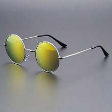 1 件复古时尚椭圆形小框男女通用太阳镜，赏心悦目 - 彩色 - 查看 10