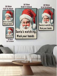1Pc Rustic Santa's Poster,Holiday Wall Art,Retro Christmas Decor, Farmhouse Style, Multi-Purpose,Canvas Wall Art,Frameless