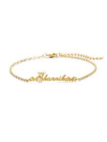 Vòng chân bằng thép không gỉ khắc chữ cái đầu tên tiếng Ả Rập theo yêu cầu, kèm mặt dây chuyền hình bướm và trái tim, trang sức dành cho nữ. - Nhiều màu 3 - Xem 13